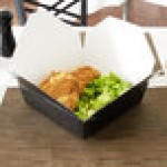 Fold-Pak 05BPBLACKM Bio-Pak Black Microwavable Paper #5 Take-Out Containers 8 1/2