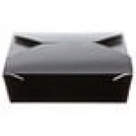 Fold-Pak 05BPBLACKM Bio-Pak Black Microwavable Paper #5 Take-Out Containers 8 1/2