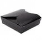 Fold-Pak 05BPBLACKM Bio-Pak Black Microwavable Paper #5 Take-Out Containers 8 1/2