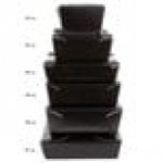 Fold-Pak 05BPBLACKM Bio-Pak Black Microwavable Paper #5 Take-Out Containers 8 1/2