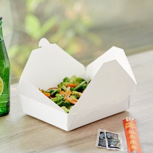 Choice White Microwavable Folded Paper #2 Take-Out Container 7 3/4 Choice White Microwavable Folded Paper #2 Take-Out Container 7 3/4