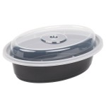 Pactiv Newspring OC08B 8 oz. Black VERSAtainer Oval Microwavable Container With Lid - 150/Case