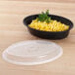 Pactiv Newspring OC08B 8 oz. Black VERSAtainer Oval Microwavable Container With Lid - 150/Case
