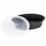 Pactiv Newspring OC08B 8 oz. Black VERSAtainer Oval Microwavable Container With Lid - 150/Case