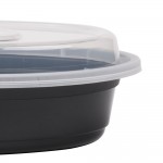 Pactiv Newspring OC08B 8 oz. Black VERSAtainer Oval Microwavable Container With Lid - 150/Case