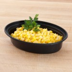 Pactiv Newspring OC08B 8 oz. Black VERSAtainer Oval Microwavable Container With Lid - 150/Case