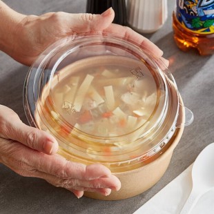 Choice 16-32 oz. Round PET Take-Out Lid - 50/Pack