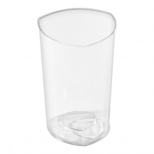 Fineline Tiny Temptations 3 oz. Triangular Clear Plastic Tumbler - 200/Case Fineline Tiny Temptations 3 oz. Triangular Clear Plastic Tumbler - 200/Case