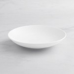 Acopa Cordelia 38 oz. Bright White Embossed Coupe Porcelain Bowl - Sample Acopa Cordelia 38 oz. Bright White Embossed Coupe Porcelain Bowl - Sample