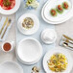 Acopa Cordelia 38 oz. Bright White Embossed Coupe Porcelain Bowl - Sample Acopa Cordelia 38 oz. Bright White Embossed Coupe Porcelain Bowl - Sample