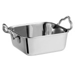 Vollrath 59767 15.5 oz. Square Mini Stainless Steel Roasting Pan with Handles