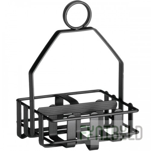 TableCraft 606RBK Black Salt and Pepper Shaker / Sugar Packet Rack - 4 1/4