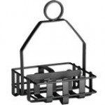 TableCraft 606RBK Black Salt and Pepper Shaker / Sugar Packet Rack - 4 1/4 TableCraft 606RBK Black Salt and Pepper Shaker / Sugar Packet Rack - 4 1/4