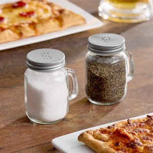 American Metalcraft MSP4 4 oz. Mason Jar Salt and Pepper Shaker Set - 12/Case American Metalcraft MSP4 4 oz. Mason Jar Salt and Pepper Shaker Set - 12/Case