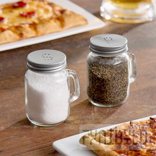 American Metalcraft MSP4 4 oz. Mason Jar Salt and Pepper Shaker Set - 12/Case