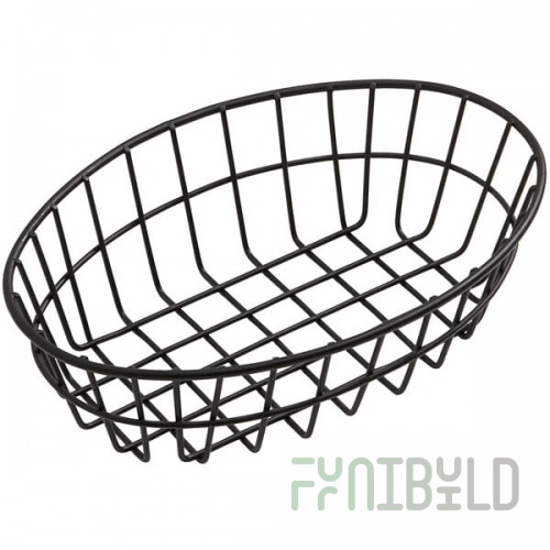 American Metalcraft GOVB69 Black Oblong Wire Basket - 6