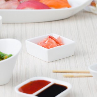 10 Strawberry Street WTR-35SQ Whittier 1 oz. White Porcelain Sauce Dish - 36/Case