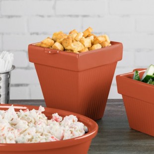 TableCraft CW1470CP 2 Qt. Copper Cast Aluminum Square Condiment Bowl TableCraft CW1470CP 2 Qt. Copper Cast Aluminum Square Condiment Bowl