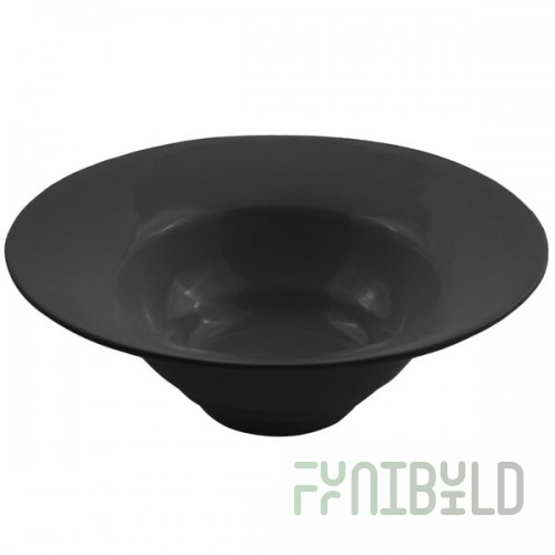 Bon Chef 9172 3 Qt. Black Sandstone Finish Cast Aluminum Wide Rim Bowl