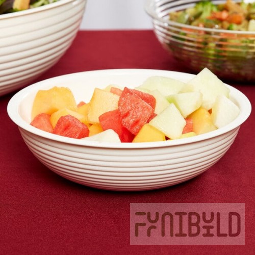 Cambro RSB8CW148 1.65 Qt. White Camwear® Round Ribbed Bowl