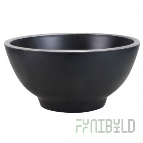 Elite Global Solutions B245035-SLVB Kobe 4 oz. Black / Silver Round Melamine Bowl - 6/Case