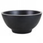 Elite Global Solutions B245035-SLVB Kobe 4 oz. Black / Silver Round Melamine Bowl - 6/Case