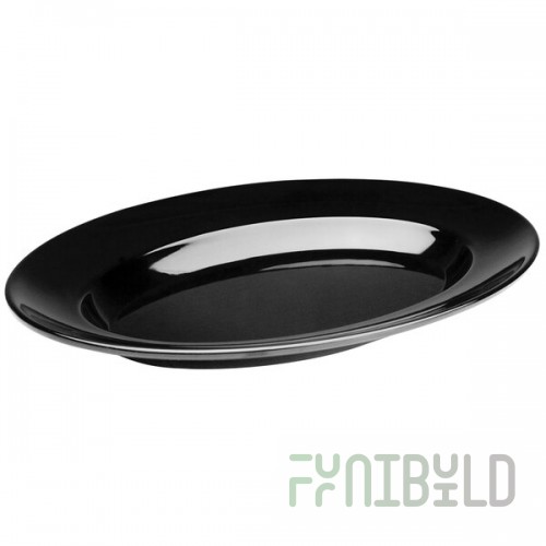 Delfin from Steelite International DFBOV1712AS010 Pacific Rim Black 96 oz. Oval Melamine Bowl