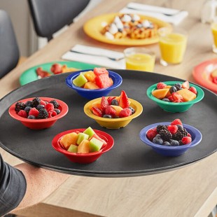 Acopa Foundations 4 oz. Assorted Colors Narrow Rim Melamine Fruit Dishes - 72/Case