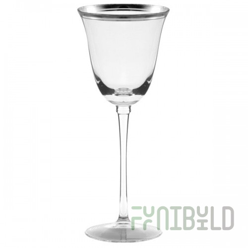 10 Strawberry Street Windsor 6 oz. Silver Band White Wine Glass - 4/Pack