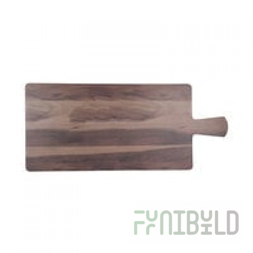 Elite Global Solutions M127RCFP Fo Bwa Rectangular Faux Hickory Wood Serving Board with Full Pocket and Handle - 12
