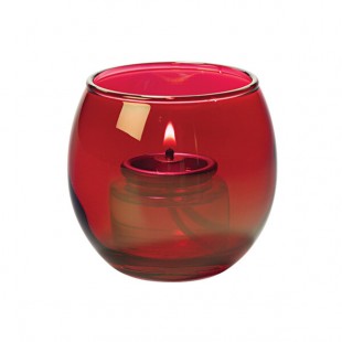 Hollowick 5119R Small Ruby Lustre Glass Bubble Tealight Lamp Hollowick 5119R Small Ruby Lustre Glass Bubble Tealight Lamp
