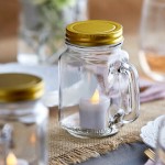 Acopa 16 oz. Mason Candle Holder with Handle & Lid - 12/Pack Acopa 16 oz. Mason Candle Holder with Handle & Lid - 12/Pack