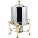 Bon Chef 18000CH Elite Round 8 Qt. Dripless Round Stainless Steel with Chrome Accents Roll Top Chafer with Lion Legs Bon Chef 18000CH Elite Round 8 Qt. Dripless Round Stainless Steel with Chrome Accents Roll Top Chafer with Lion Legs