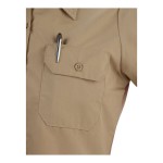 Mercer Culinary Metro Edge Women's Khaki Short Sleeve Brewer / Work Shirt - 2XL Mercer Culinary Metro Edge Women's Khaki Short Sleeve Brewer / Work Shirt - 2XL