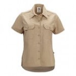 Mercer Culinary Metro Edge Women's Khaki Short Sleeve Brewer / Work Shirt - 2XL Mercer Culinary Metro Edge Women's Khaki Short Sleeve Brewer / Work Shirt - 2XL