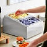 ServSense Stainless Steel Hotel Pan Organizer Set with (2) 1/3 Size Pans