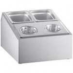 ServSense Stainless Steel Hotel Pan Organizer Set with (2) 1/3 Size Pans
