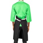 Uncommon Chef 3115 Black Customizable 100% Cotton Canvas Vibe Bib Apron with Natural Webbing and 3 Pockets - 34
