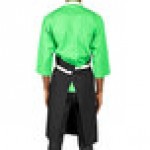 Uncommon Chef 3115 Black Customizable 100% Cotton Canvas Vibe Bib Apron with Natural Webbing and 3 Pockets - 34