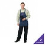 Chef Revival Navy Blue Poly-Cotton Customizable Bib Apron with 3 Pockets - 28