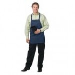 Chef Revival Navy Blue Poly-Cotton Customizable Bib Apron with 3 Pockets - 28