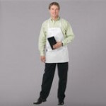 Chef Revival Navy Blue Poly-Cotton Customizable Bib Apron with 3 Pockets - 28