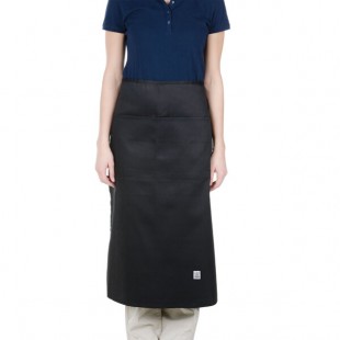 Chef Revival Black Poly-Cotton Customizable Bistro Apron with 2 Pockets - 34 Chef Revival Black Poly-Cotton Customizable Bistro Apron with 2 Pockets - 34