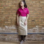 Uncommon Chef 3119 Sand Beige Customizable 100% Cotton Canvas Marvel Bistro Apron with Natural Webbing and 1 Pocket - 33