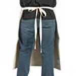 Uncommon Chef 3119 Sand Beige Customizable 100% Cotton Canvas Marvel Bistro Apron with Natural Webbing and 1 Pocket - 33