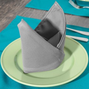 Intedge Gray 100% Polyester Cloth Napkins, 18