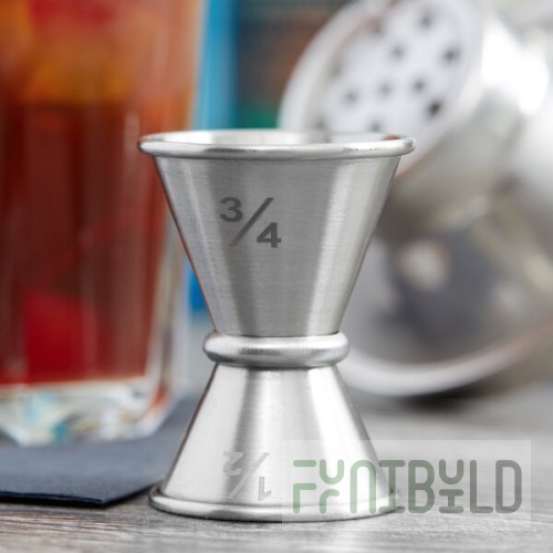 American Metalcraft JG2 0.5 oz. & 0.75 oz. Stainless Steel Japanese Style Jigger