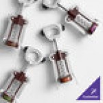 Franmara Ultimo Chrome-Plated Customizable Wing Corkscrew with Burgundy Enameled Body 2056-03