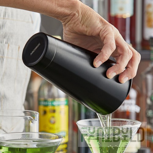 Arcoroc by Chris Adams MT849 Mix Collection 28 oz. Matte Black Stainless Steel Full Size Bar Shaker Tin by Arc Cardinal