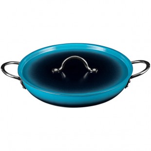 Bon Chef Country French X 3 Qt. Ombre Caribbean Blue Saute Pan with Cover 73306-OM-C Bon Chef Country French X 3 Qt. Ombre Caribbean Blue Saute Pan with Cover 73306-OM-C